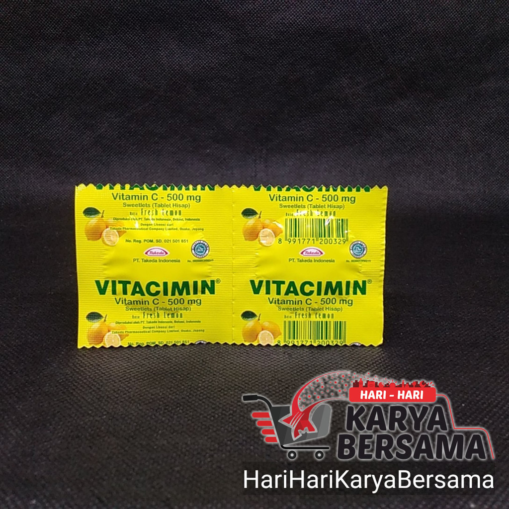 

MAKANAN RINGAN PERMEN VITACIMIN FRESH LEMON 2'S X 500MG