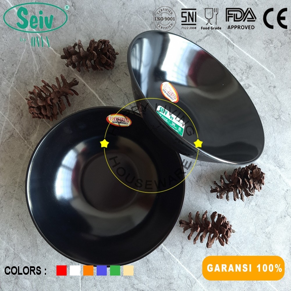 SEIV Mangkok Makan 7" Melamin Fiori Black Mangkok Sop Seiv by Onyx 18cm