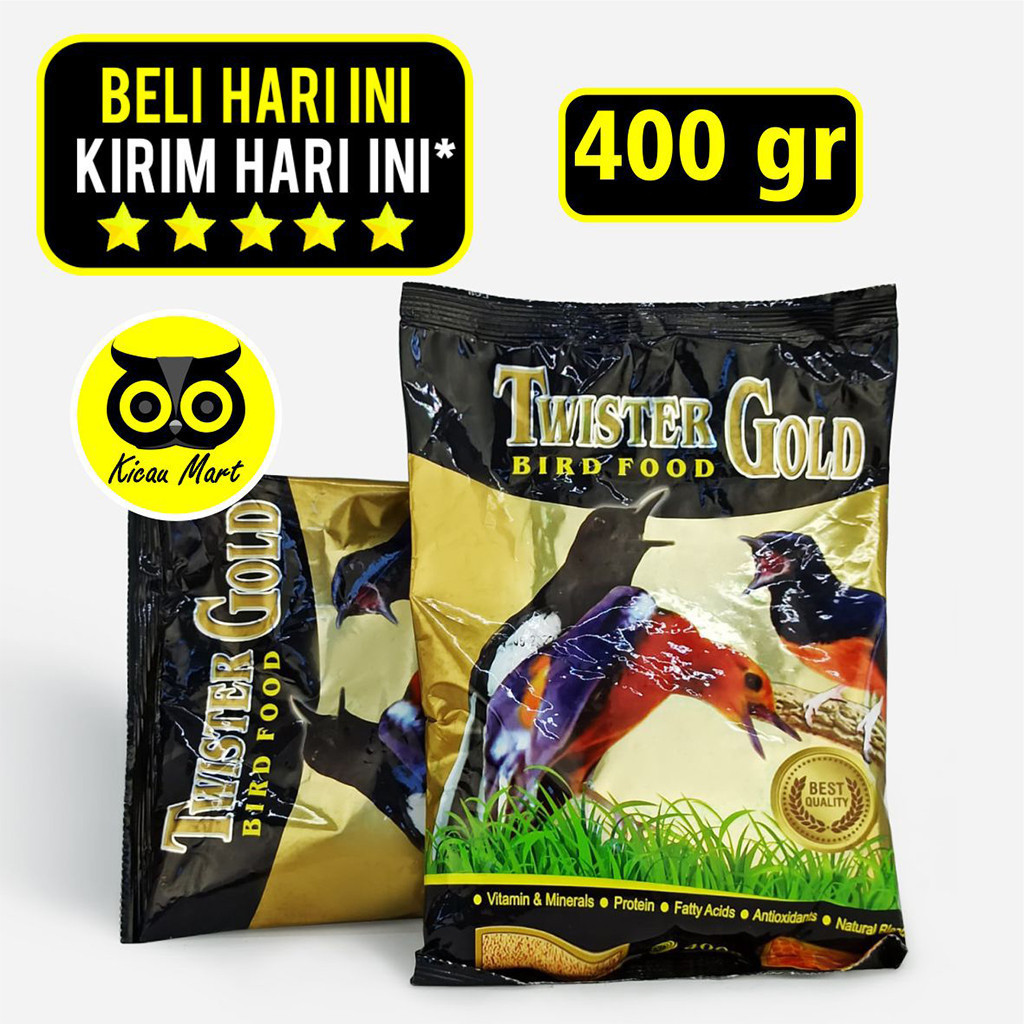 KICAU MART TWISTER GOLD VOER PUR PAKAN MAKANAN HARIAN BURUNG MURAI BATU CUCAK TRUCUK PENTET JALAK SU