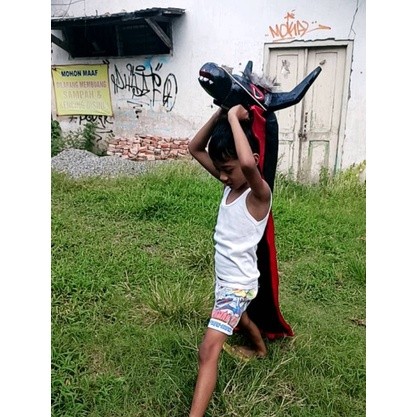__)) waterswcollect Cap Barongan Bantengan - Mainan Anak Banteng Bantengan kuda lumping - Mainan tra