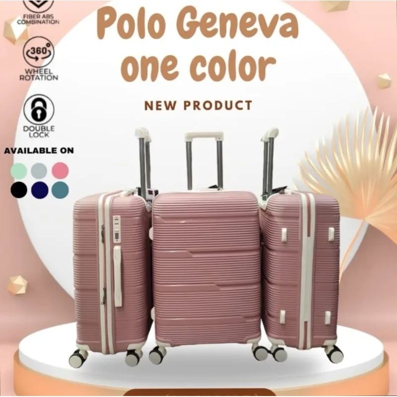 Koper 20 Inch, 24 Inch, 28 Inch Bahan Polypropeline 4 Roda 360 TSA Lock - Original - Polo Geneva