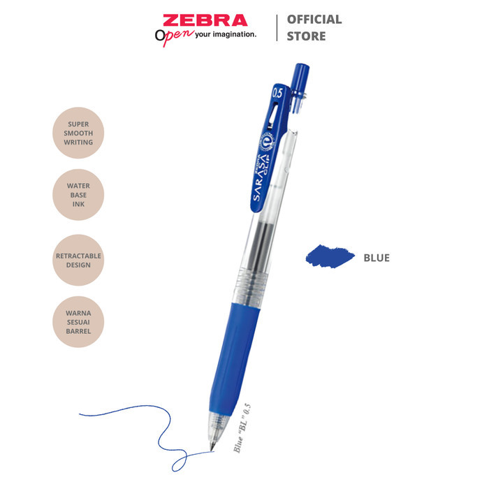 

[New Arrival] Zebra Pulpen Gel Sarasa 05 1 lusin = 12 pcs - BIRU 1 LUSIN