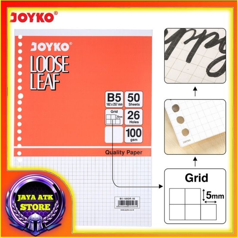 

Loose Leaf JOYKO B5 Kotak B5-100GR Isi Kertas File Binder Grid 100 Gsm Isi 50 Dan 100 Lembar