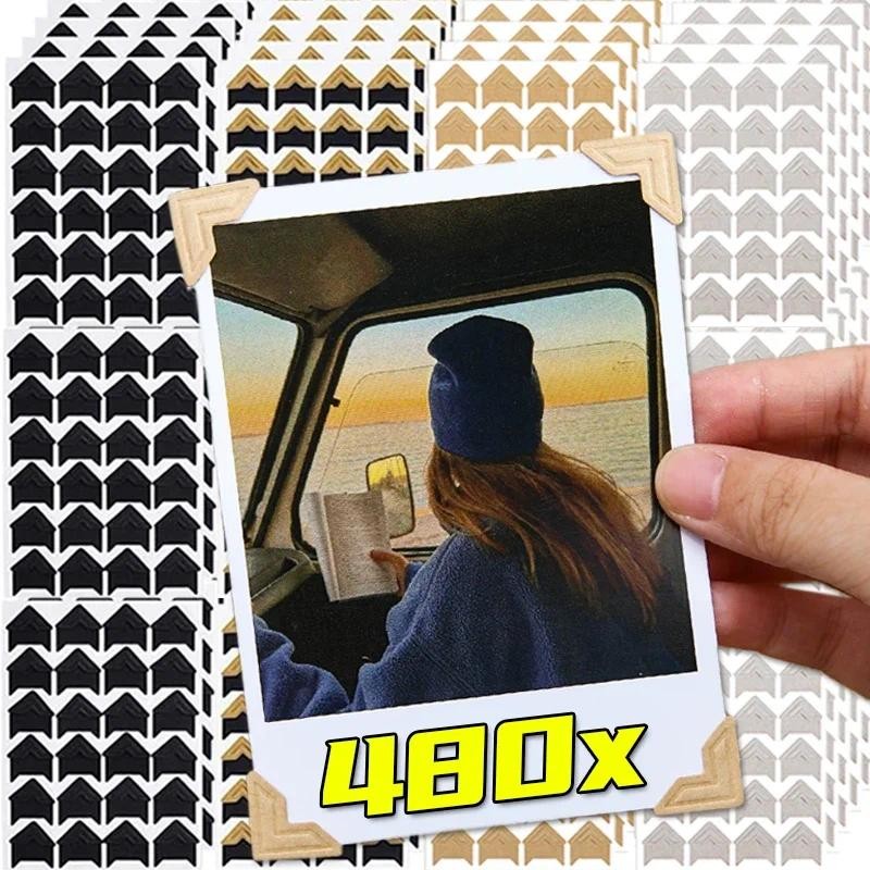 

24/480PCS Photo Albums Corner Stickers Creative Kraft Paper Scrapbook Picture Corner Stickers DIY Photo Albums Decoration Supply