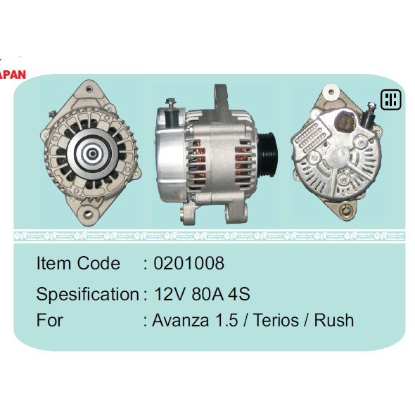 Dinamo Alternator GP Toyota Avanza / Terrios / Rush
