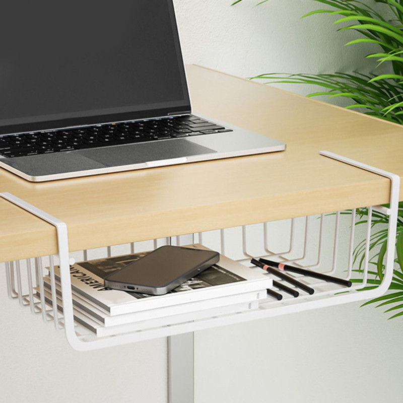 

Metal Kitchen Organizer Shelf Desk Cabinet Storage Rack Under Table Hanging Mesh Basket Wardrobe Holders For Dormitories Office