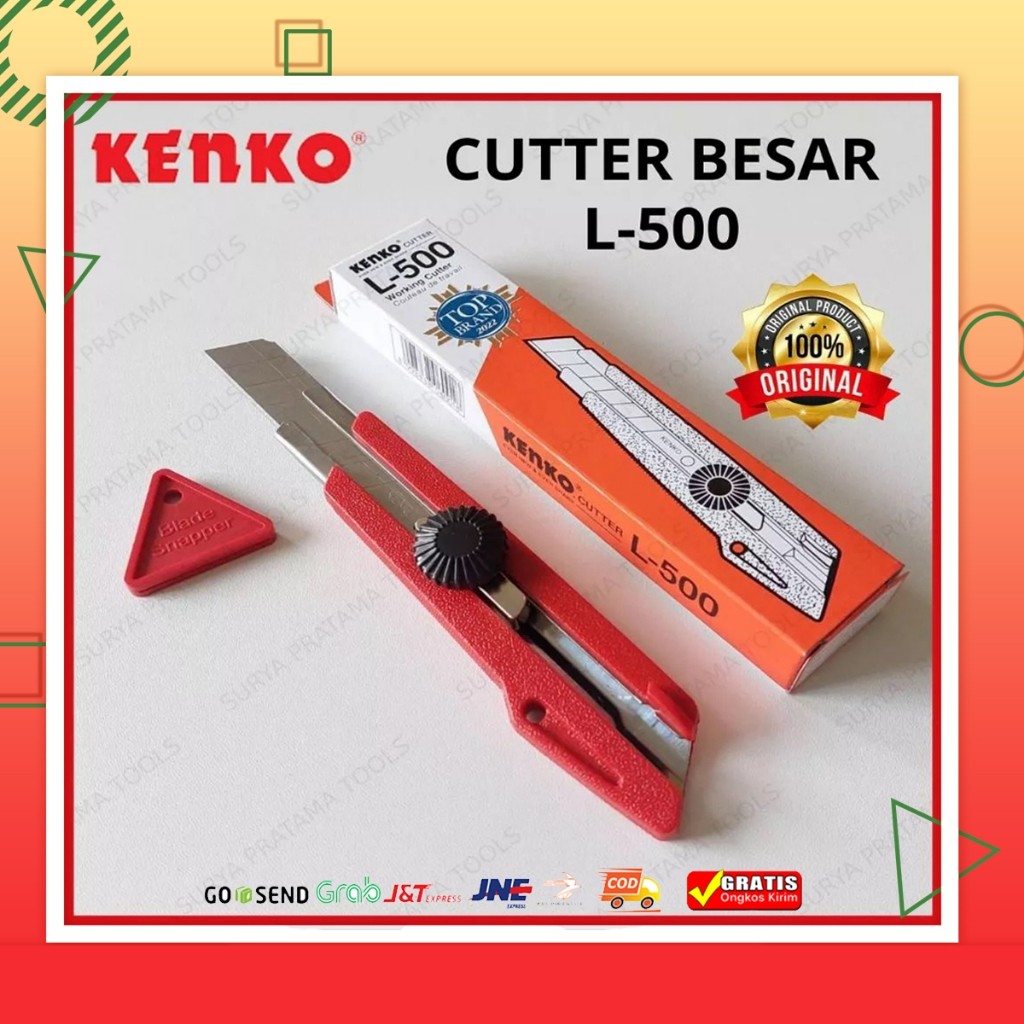 

Pisau Cutter Kenko Besar L-500 Cutter Kecil A-300 Setajam Silet