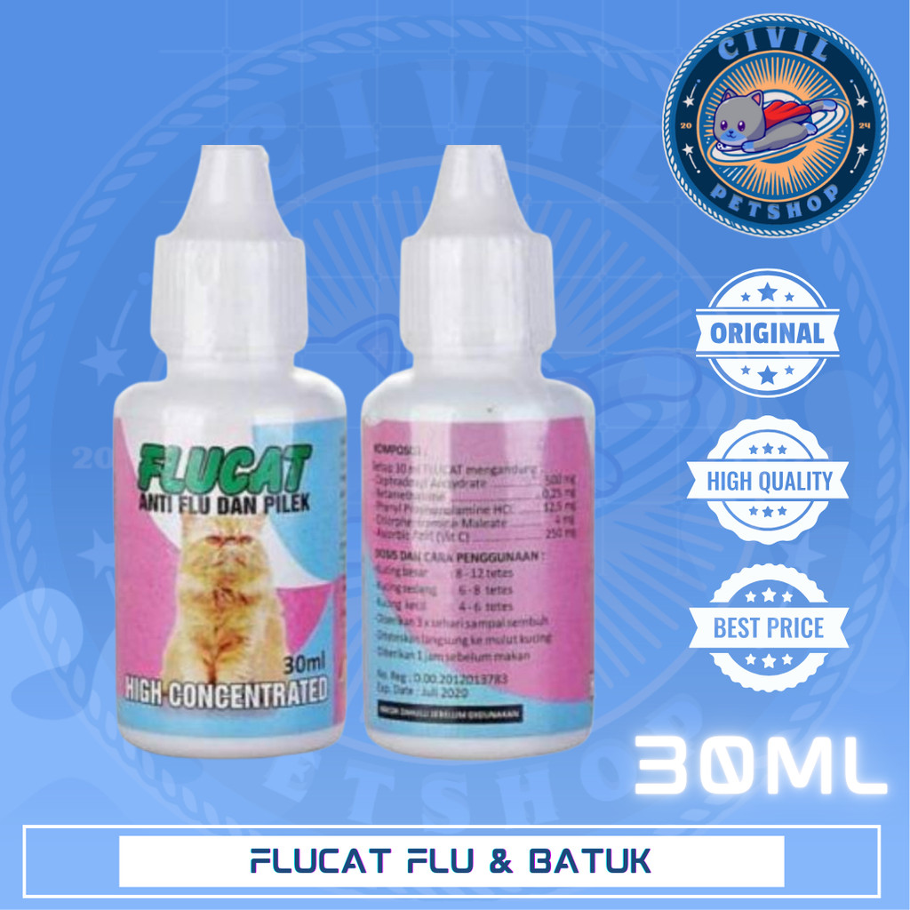 FLUCAT / FLU CAT obat flu pilek batuk pada kucing
