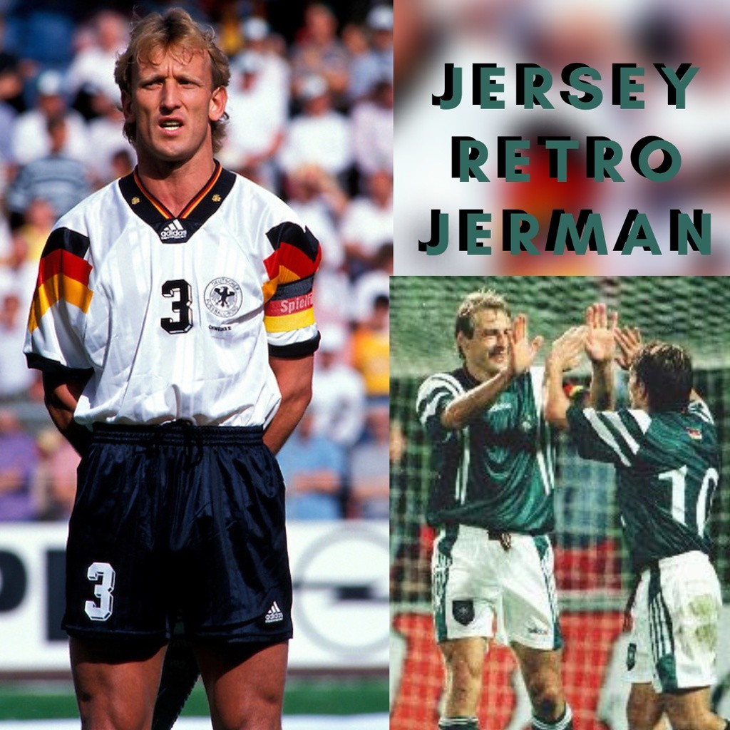 JERSEY BOLA RETRO KLASIK JERMAN HOME AWAY GRADE ORI IMPOR
