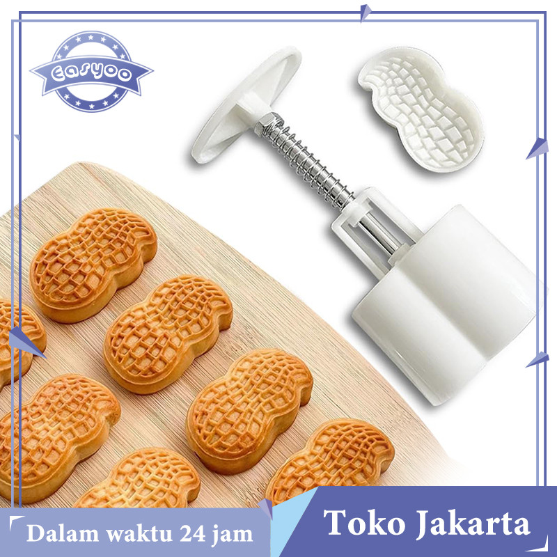 Promo 50 Gram Cetakan Kue Kacang Bentuk Kacang Plastik / Cetakan Kue Bulan Motif Kacang