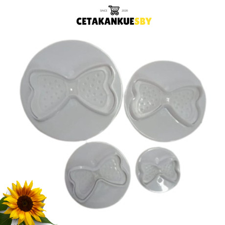 [CKS} Plunger Cutter Cetakan Kue Kering Pita 4cav