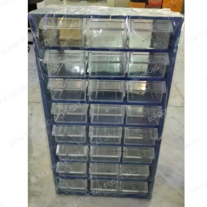 rak lemari komponen rakko elektronik racco rako isi 24 slot laci mika