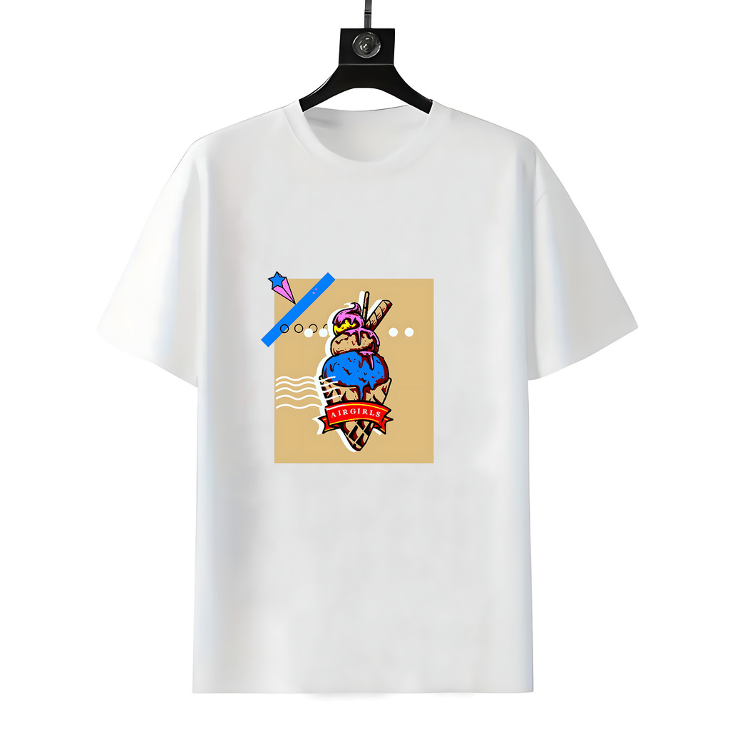 T-shirt Kaos Lengan Pendek Putih Rasa Es Kontol Pria 100% Koton Tahan Api Mesin Pakai Kasual Musim P
