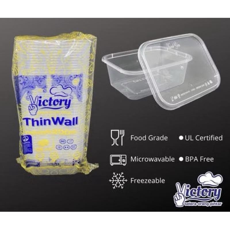 Victory Thinwall food container 200ml kotak/Victory Tempat penyimpanan makanan/Cup salad/Cup kotak 2