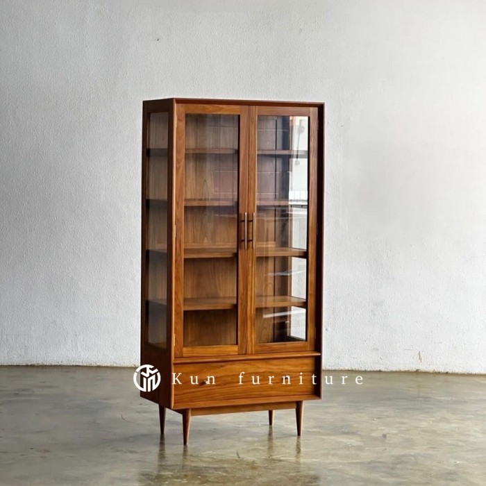 lemari buku kayu jati solid lemari buku scandinavian kayu jati