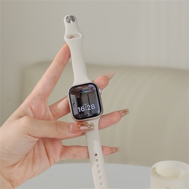 Strap Rubber Karet Slim Strap iWatch Kecil T500 T55 Ultra T900 Pro Max T800 Smartwatch Tali Jam Tang