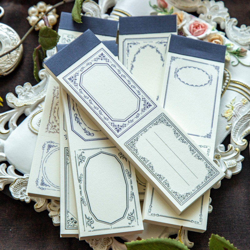 

Yoofun 50sheets Aesthetic Vintage Frame Memo Pad Paper for Scrapbooking Junk Journal School DIY Stationery Supplies