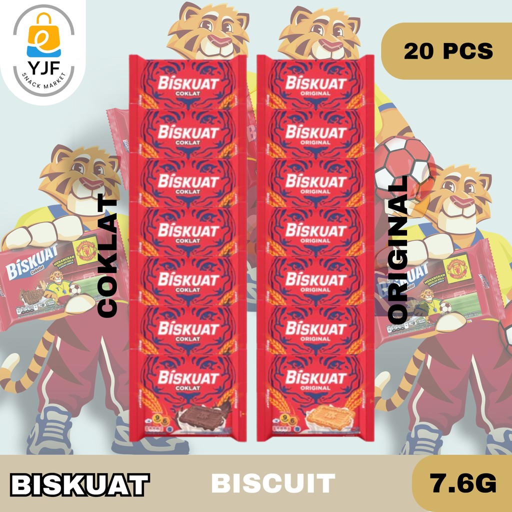 

Biskuat Biscuit 7.6g isi 20 PCS / Rasa Chocolate / Original / Biskuit / Snack / Cemilan / Kue