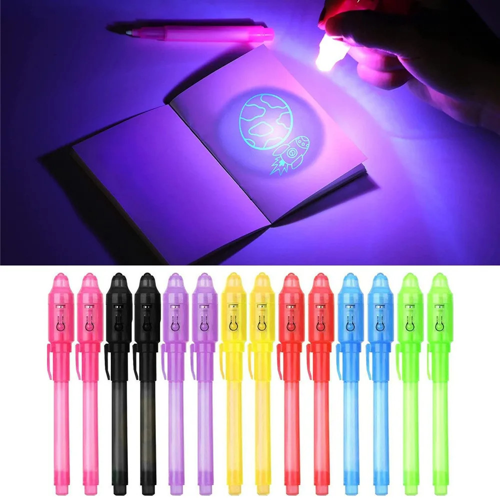 

Invisible Ink Pen 12 PCS, Spy Pen with UV Light, Magic Marker for Secret Message,Treasure Box Prizes,Kids Party Favors,Toys Gift
