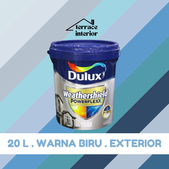 Cat Tembok Dulux Weathershield Powerflex  Exterior 20 L Biru Gloss