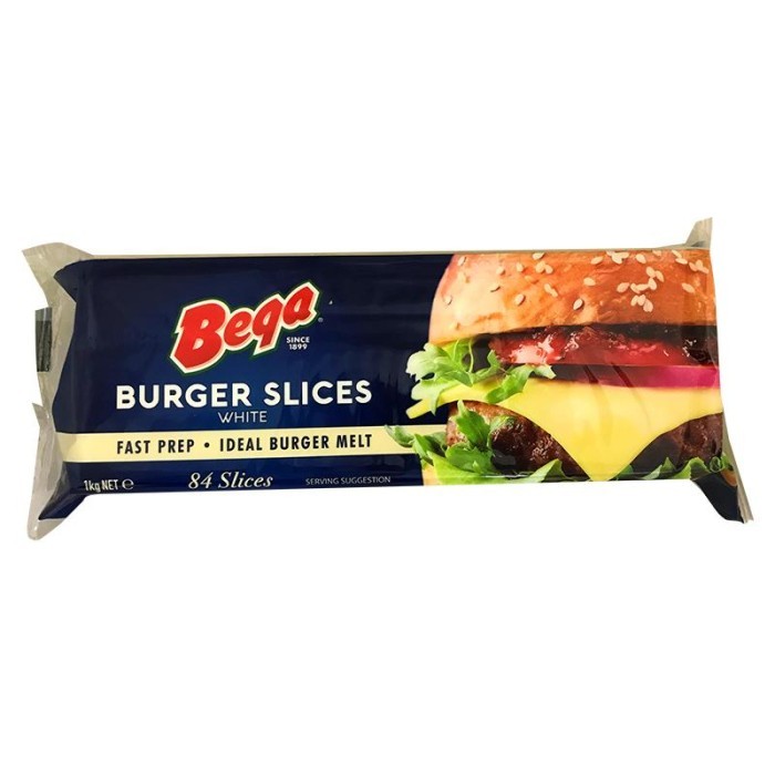 

BEGA WHITE BURGER CHEESE 84 SLICED 1 KG