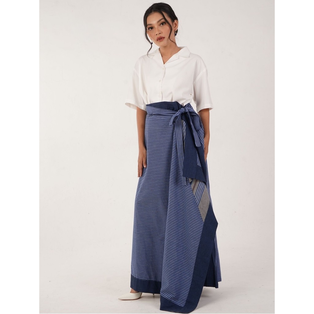 MARGARIA BATIK - Rok Lilit Batik Tenun Lurik Modern Wanita - Rona Srikandi - RARAS