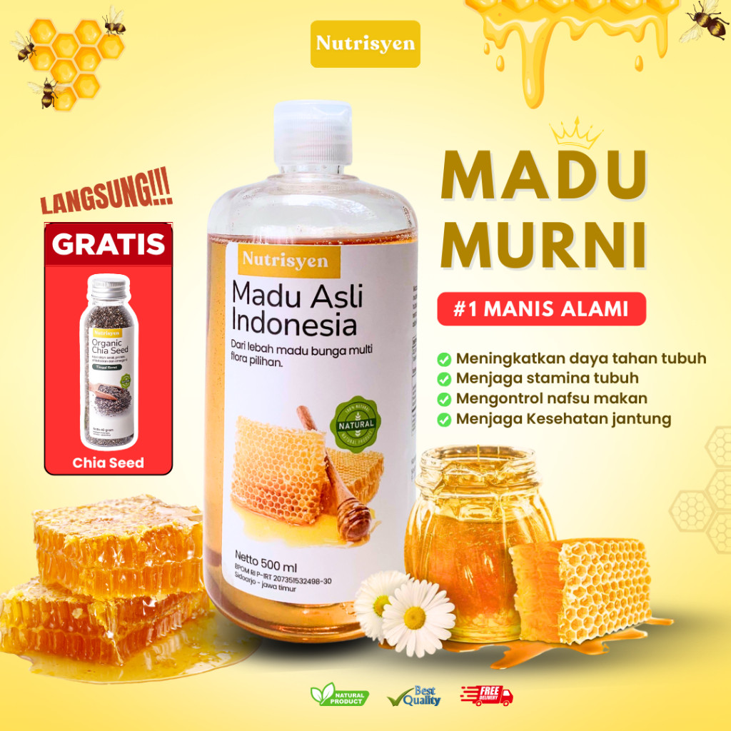 

Nustrisyen - MADU MURNI PREMIUM GRADE A NEKTAR 100% ALAMI PURE NATURAL RAW HONEY - MADU HUTAN LIAR TANPA CAMPURAN KUALITAS