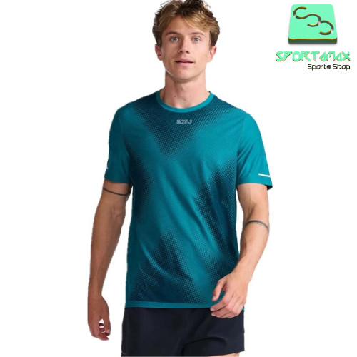 KAOS LARI RUNNING ORIGINAL 2XU MEN'S LIGHT SPEED TEE JADE X/GLACIER REFLECTIVE LIGHT SPEED TEE JDX/G