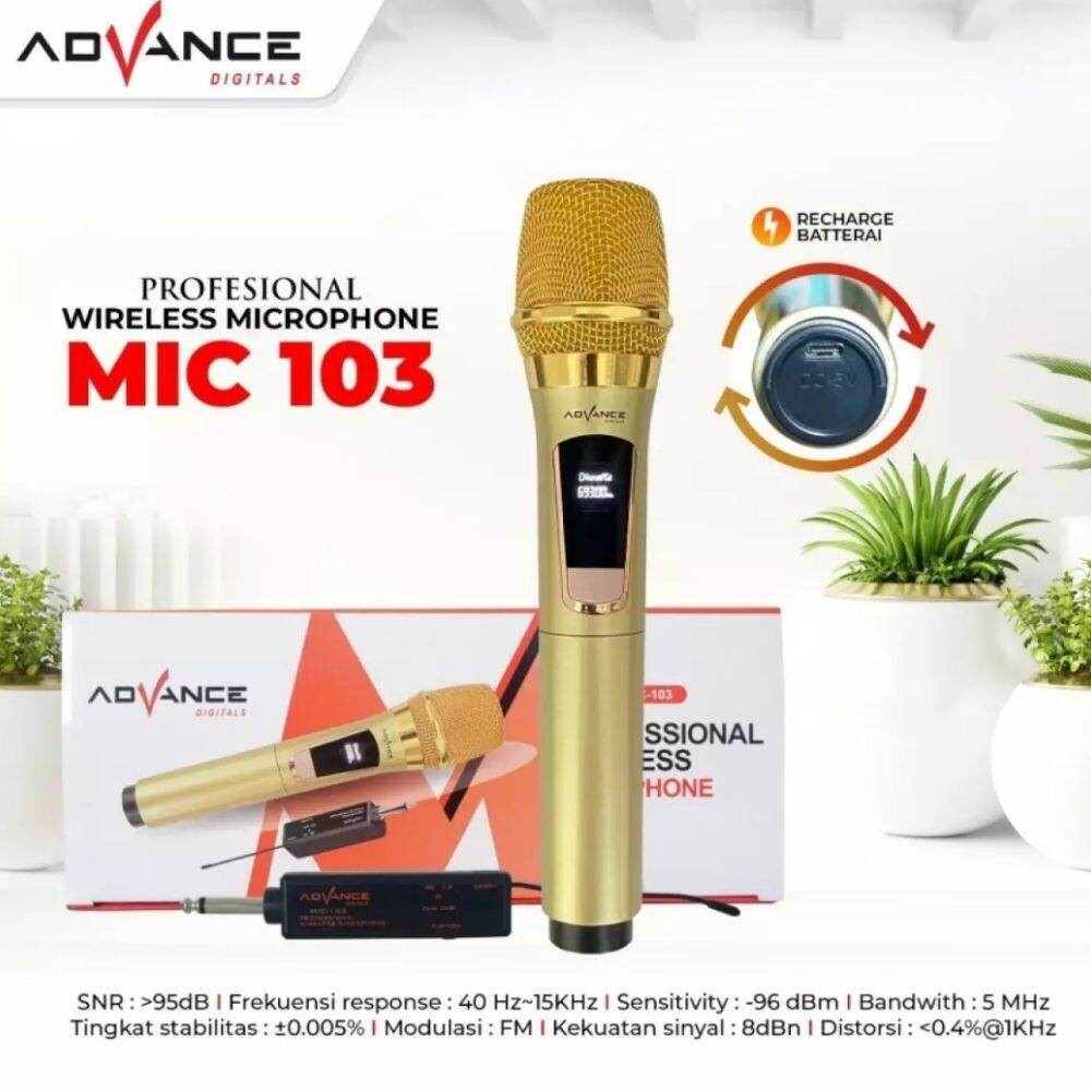 MIC,MIK,MICROPHONE,MIKROPON,MIKROFON,MIXROPON WIRELESS TANPA KABEL ORIGINAL ADVANCE 103/MICROPHONE U