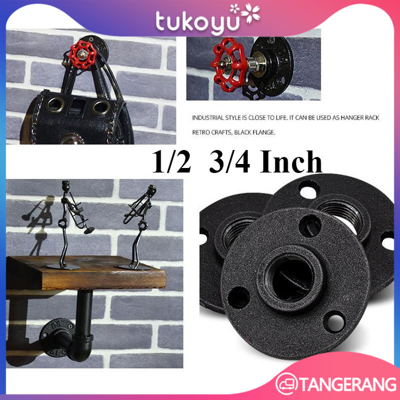 1/2"  3/4" Flange Drat Besi Cor Fitting Pipa Threaded Antik Untuk Dinding/Lantai Floor Flange