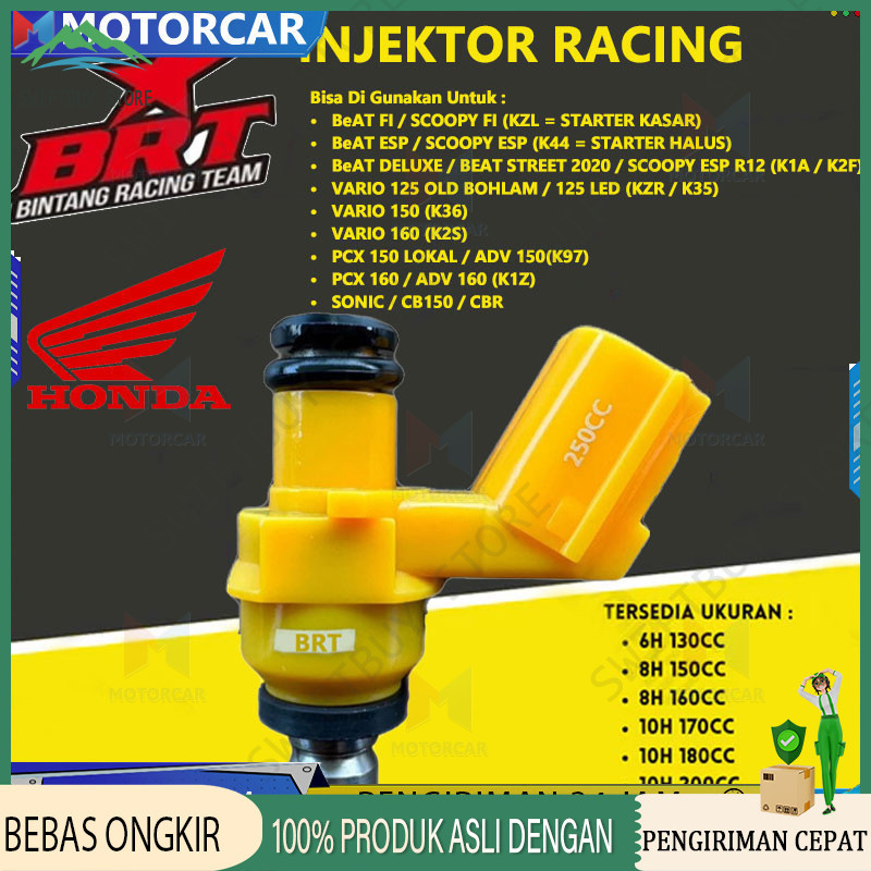 Injektor HONDA CPO BRT Racing PCX Beat Vario 110 125 150 160 CB150 CBR Sonic Supra GTR Genio Scoopy 