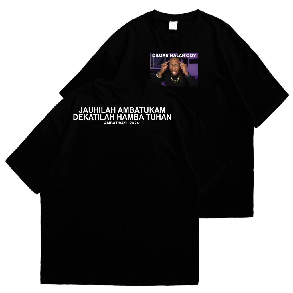 [COD] T-Shirt baju kaos skena cowok Oversize 2025 Jauhilah Ambatukam Heavyweight Pria dan Wanita Lon