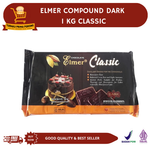 

Elmer Cokelat Compound Chocolate Compound Dark 1 Kg Classic Halal MUI BPOM