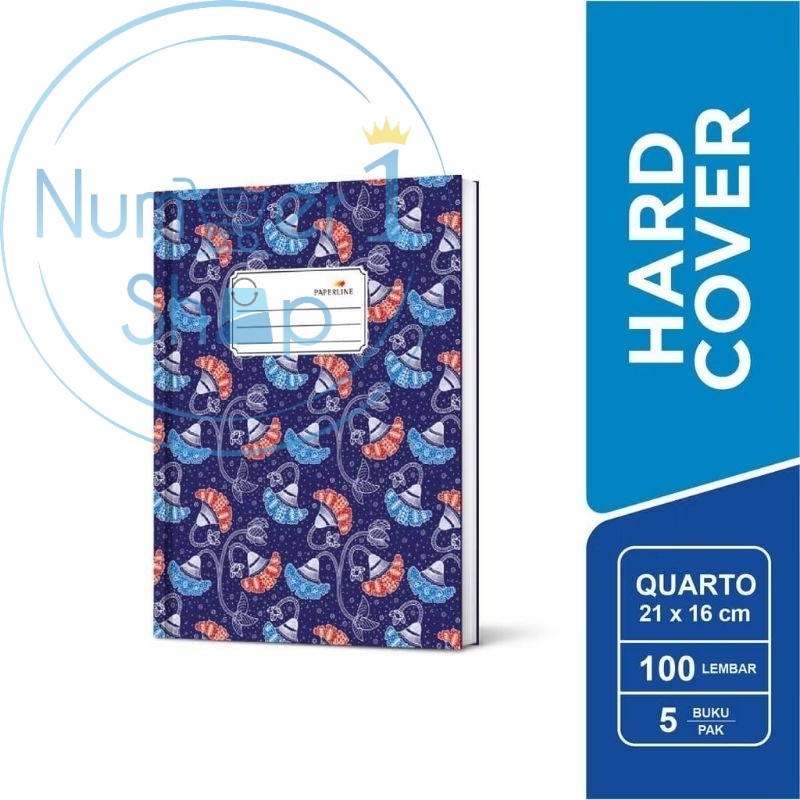

Buku Tulis HARDCOVER Ukuran Quarto 100lembar PAPERLINE