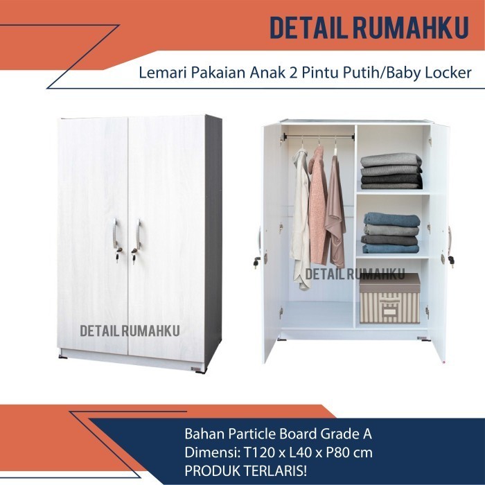 Lemari Pakaian Minimalis Anak/Lemari Baju Mini/Baby Locker Putih JNE