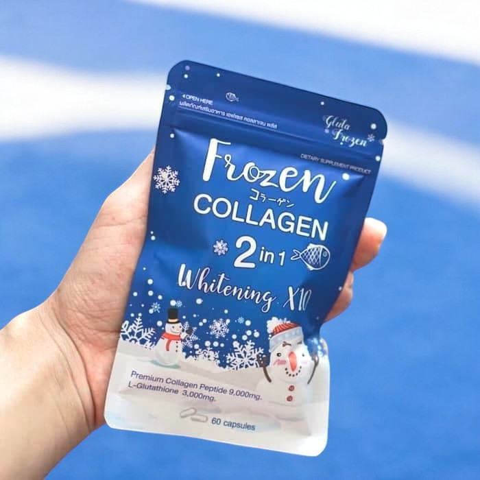 FROZEN COLLAGEN 2 IN 1 ISI 60 CAPSULE WHITENING X10 ORIGINAL THAILAND by gluta frozen asli frozen pe