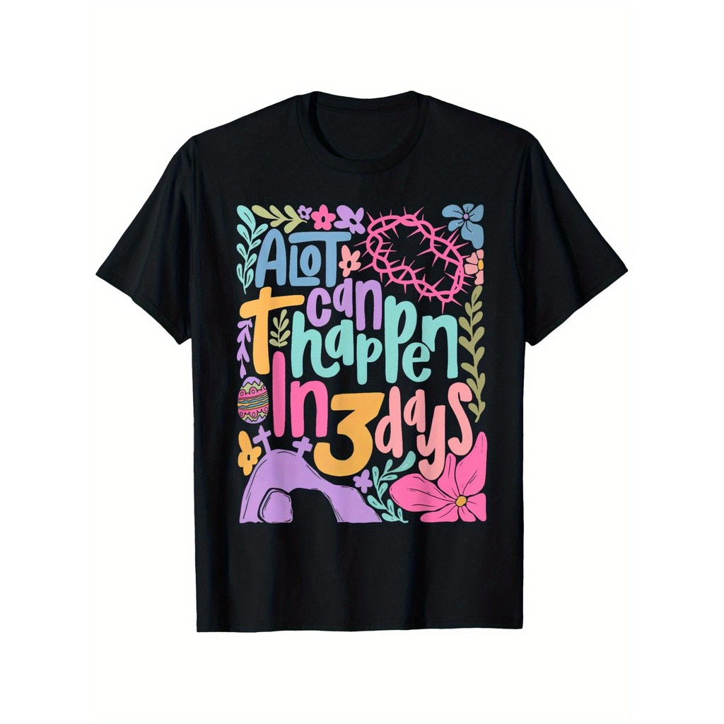 Kaos Rohani Paskah Kristiani Desain Salib Bahan Katun Nyaman Kaos Distro Pria Wanita Lengan Pendek
