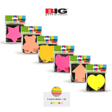 

Sticky Note Bentuk Memo Tempel Warna 5 Warna 51x51mmBIG SN-200 & 76x76mm SN-100