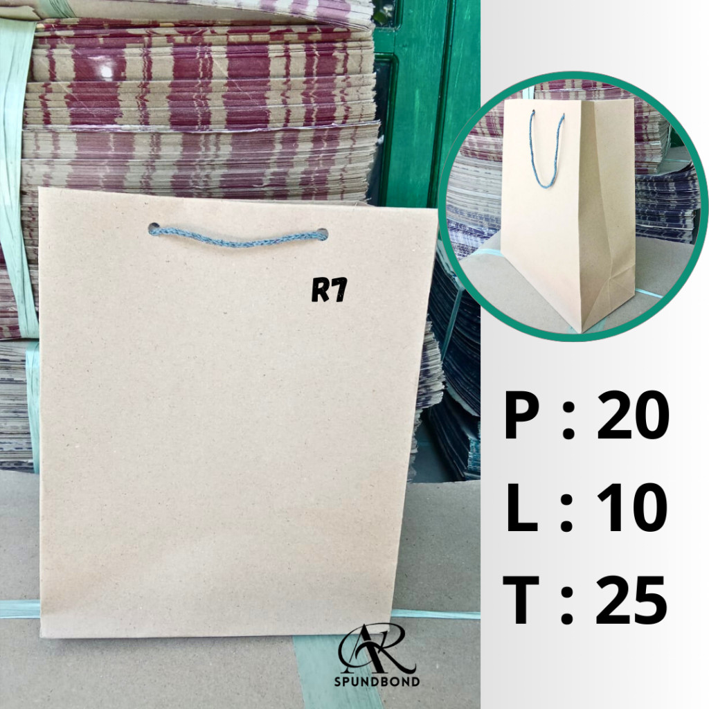 

Paper bag polos coklat 20x10x25