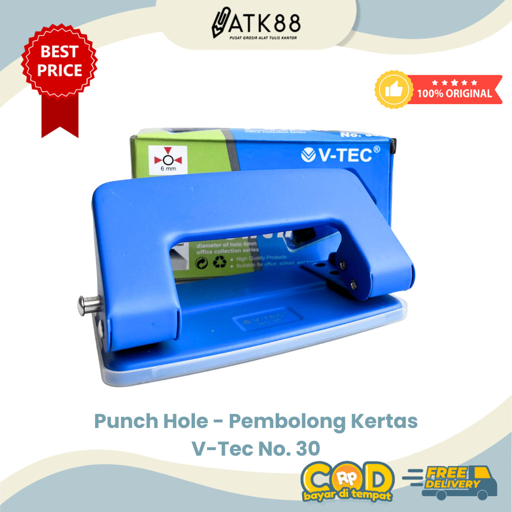 

[ATK88] Pembolong Kertas 2 Lubang V-Tec No.30 / Punch Hole