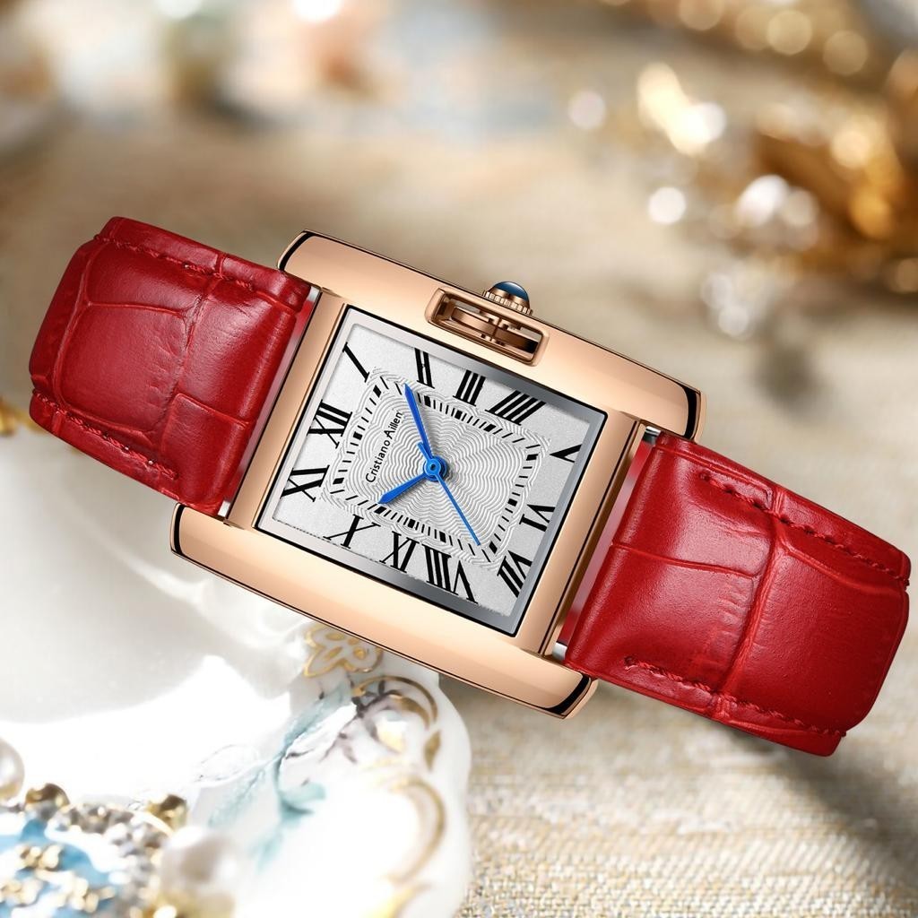 Jam Tangan  Cristiano Aillen Jam Tangan Wanita 0844 Kulit Leather Asli Water Resistant 3 ATM
