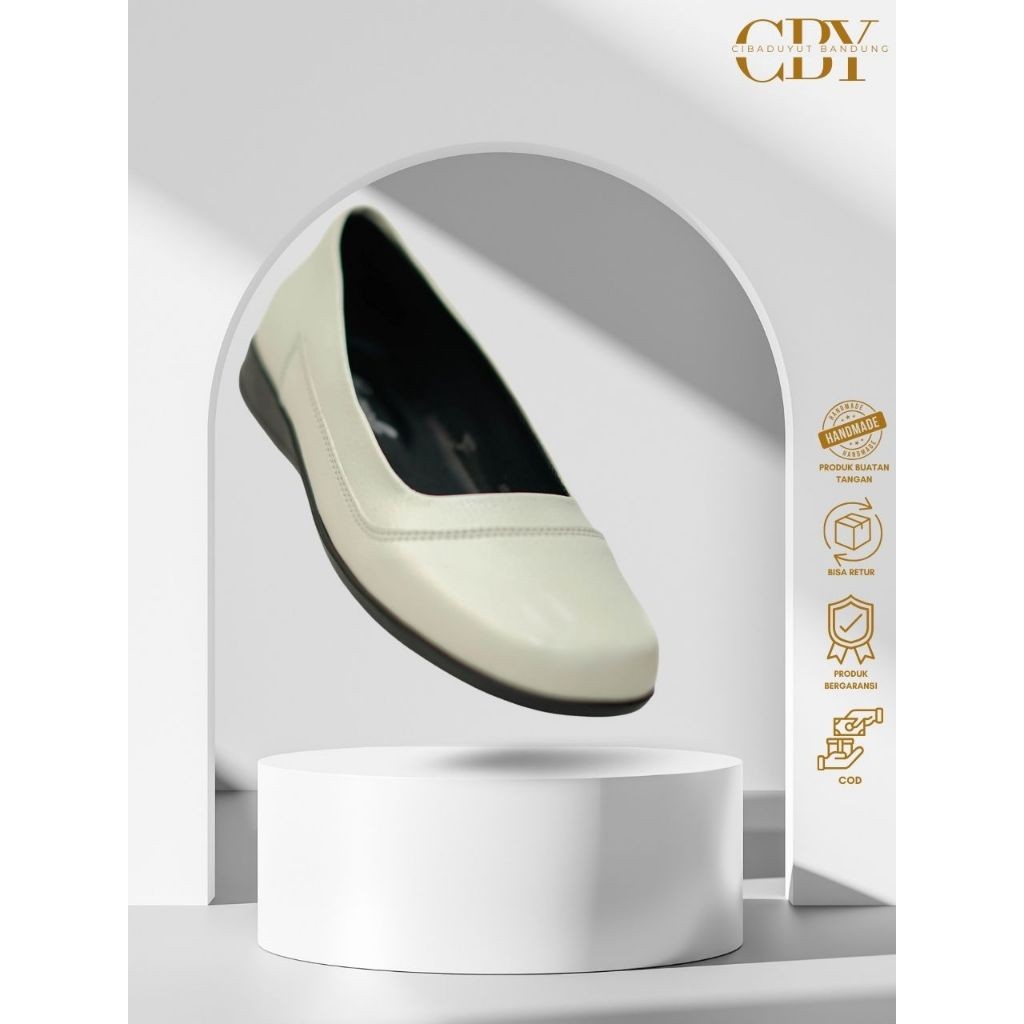 CBY Flat Putih Sepatu Pantofel Wanita Sepatu Perawat Flatshoes Putih
