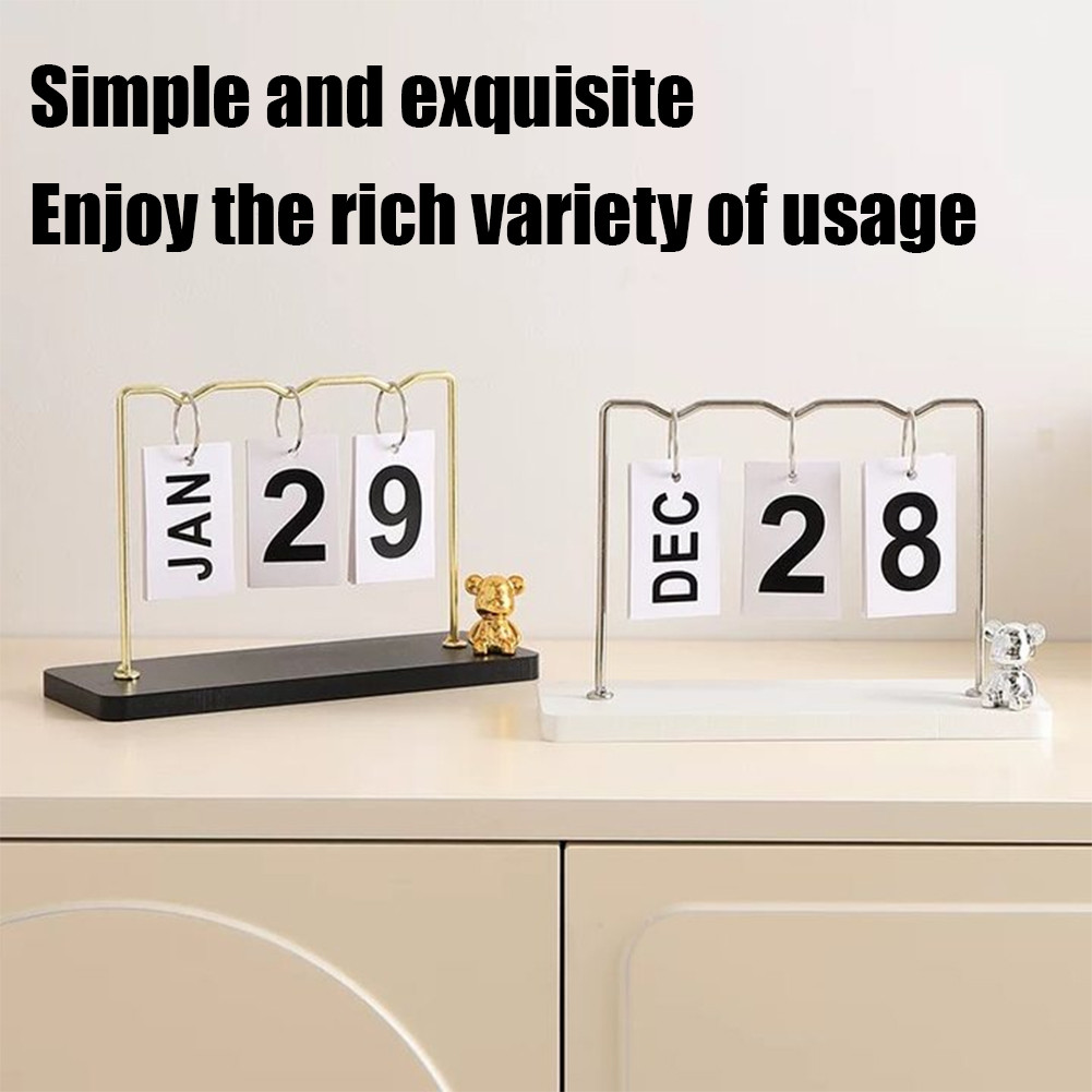 

[COD] Beruang Kalender Ornamen Ruang Tamu Ruang Kantor Kalender Desktop Kantor Kreatif Kerajinan Logam Besi