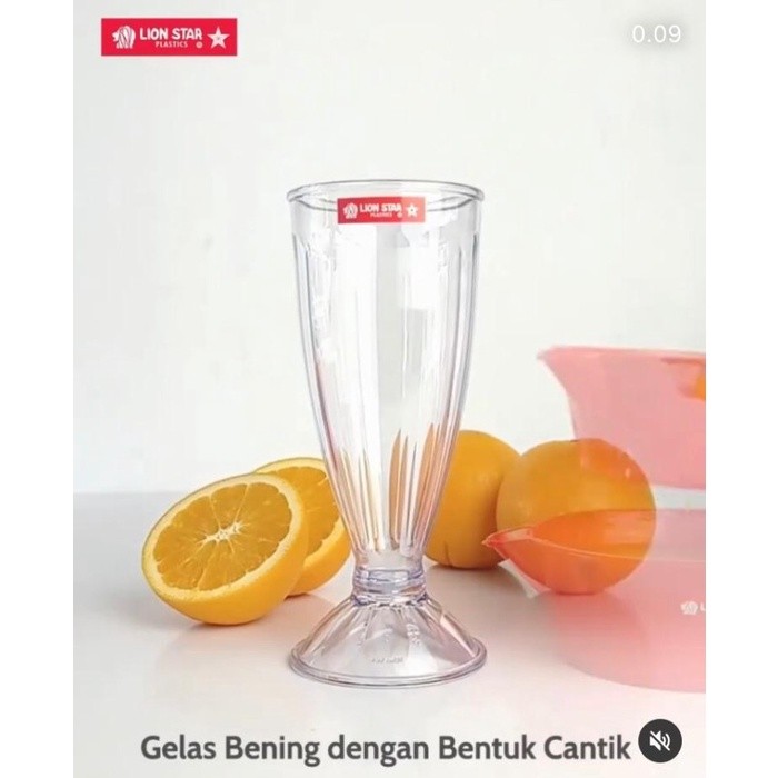 6 pcs Gelas Air Minum Gelas Jus Dan Es Jeruk Gelas Plastik Lion Star GL 40