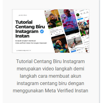 Tutorial Centang Biru Instagram