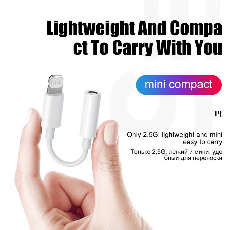 Original Headphone Adaptador For Apple iPhone 14 13 12 11 Pro Aux Audio Splitter Lighting To 3.5mm A