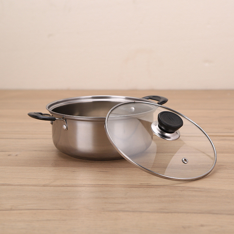 Okkingkitchen Panci Stainless Steel Pegangan Tunggal Panci Sup Pegangan Ganda Serbaguna