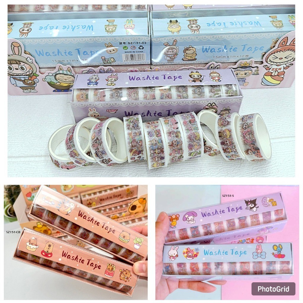 

[Whispers] CSA Mainan Sticker Tape Selotip Roll Kuromi Sanr!o DIY Kreatifitas Anak Perempuan 3 4 5 7