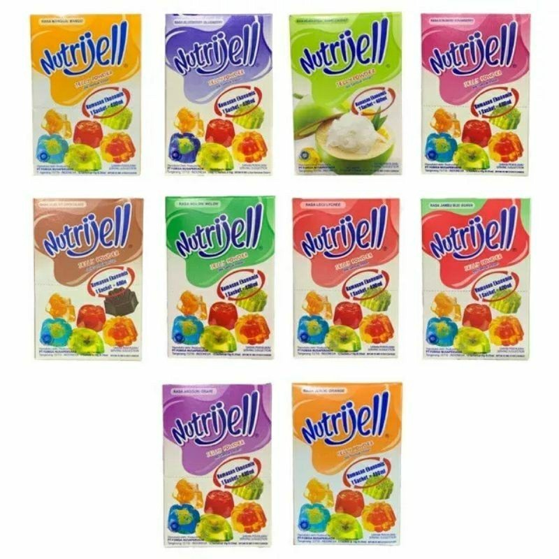 

Nutrijell Jelly Powder Kemasan 10gr / Nutrijell Jeli Serbuk Agar Puding