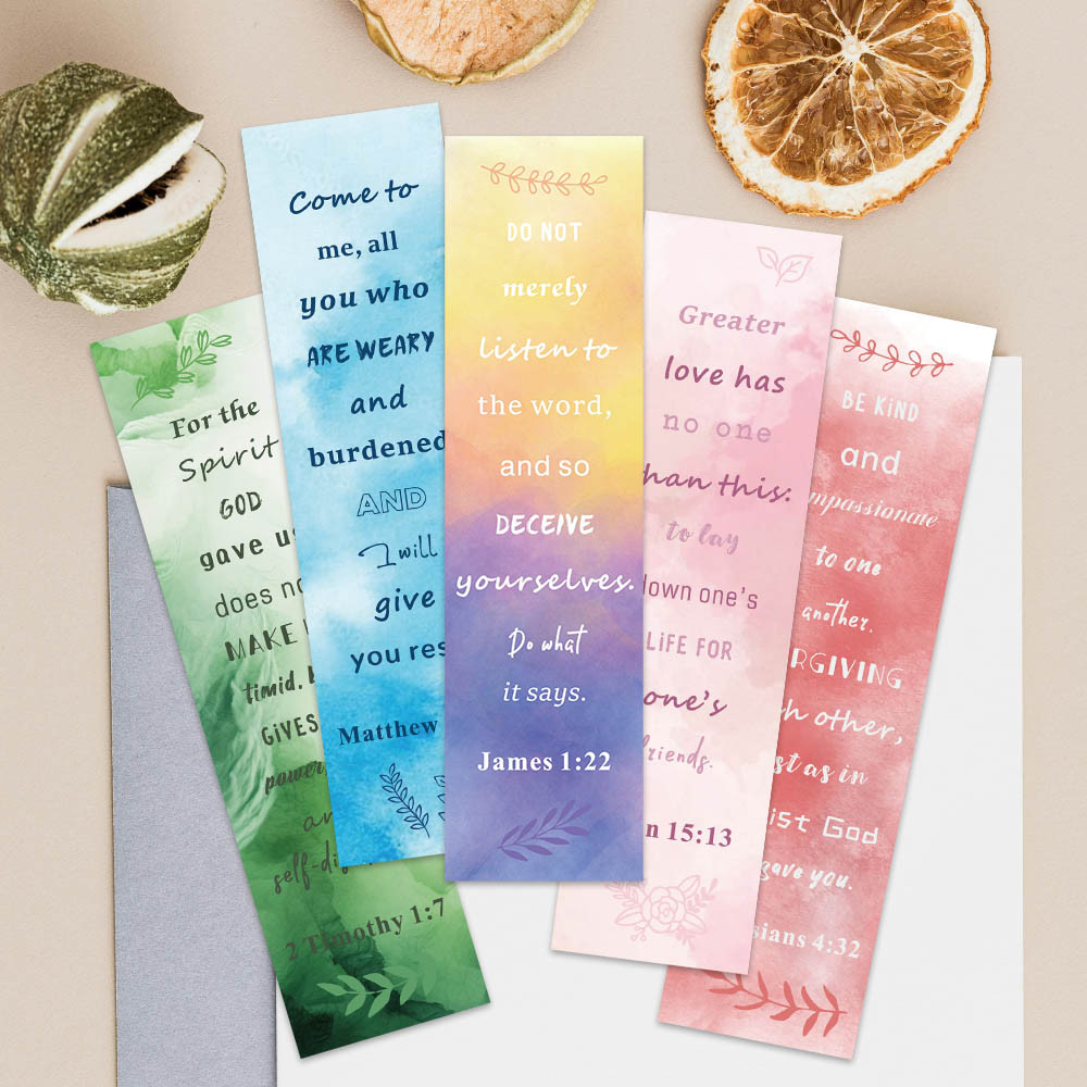 

30pcs Colorful Aesthetic Bible Verse Paper Bookmarks For Students Readers DIY Book Club Library Office Page Markers